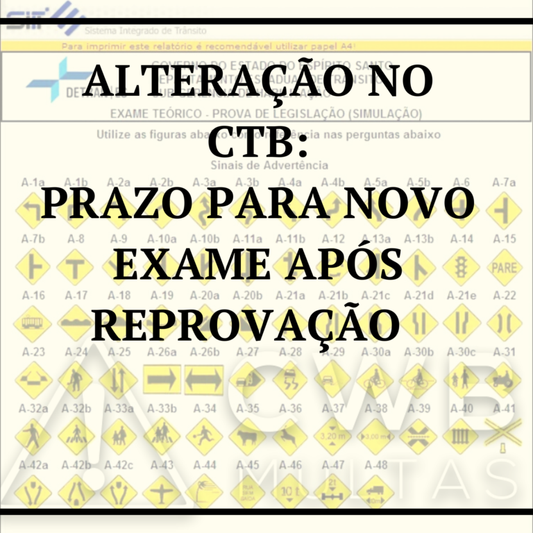 Alteração no CTB: prazo para realização de novo exame após reprovação