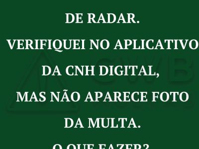 multa radar cnh digital